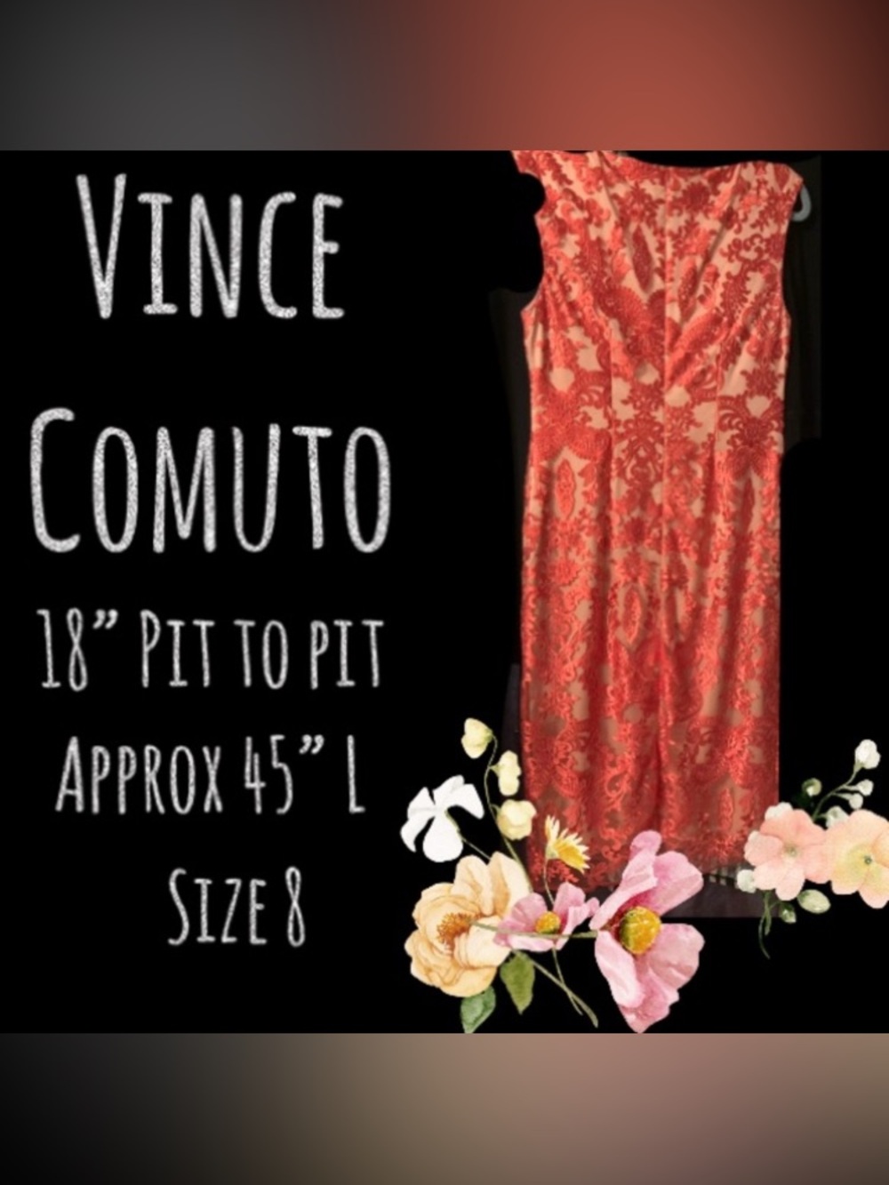 Vince Camuto Coral Lace Sheath Dress